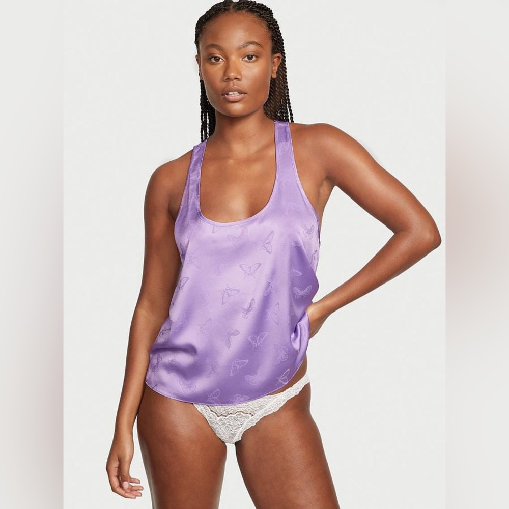Victoria’s Secret satin pajama set - racerback tank and shorts